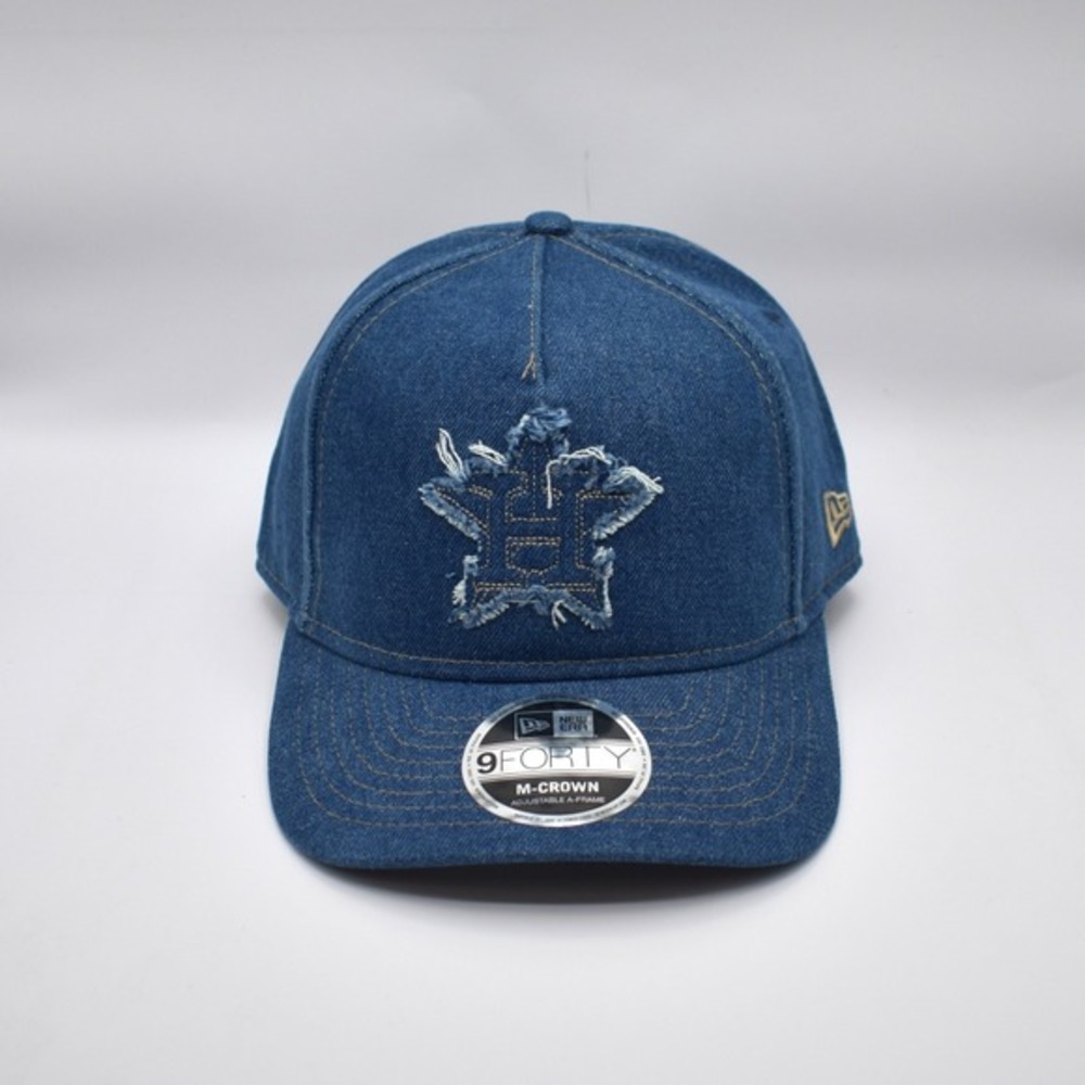 New Era 9FORTY Houston Astros MLB Blue Denim Adjustable Snapback Hat Cap NWT‎